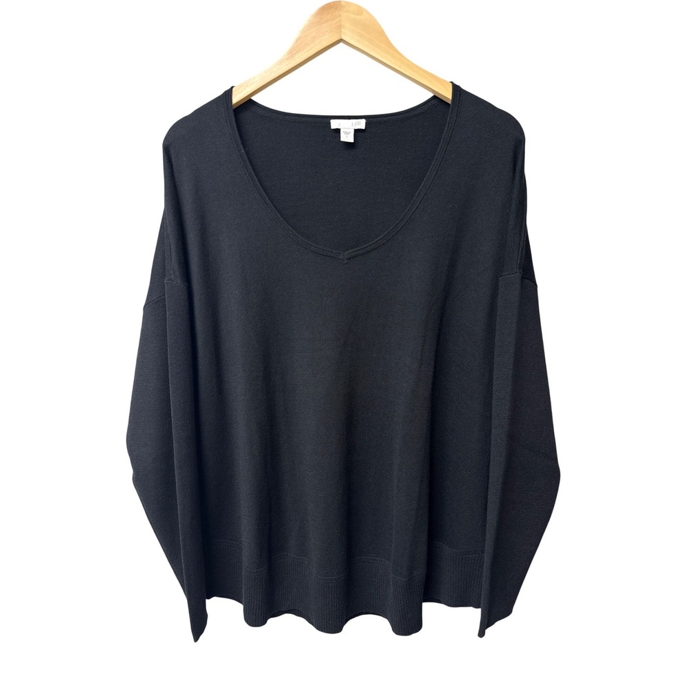 J. Jill‎ Silk Cotton Blend Sweater Top Womens Large Minimalist Quiet Luxury EUC